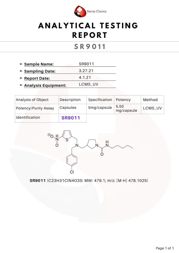 HPLC-SR9011 SR-9011 (5mg/capsule), 60 Capsules