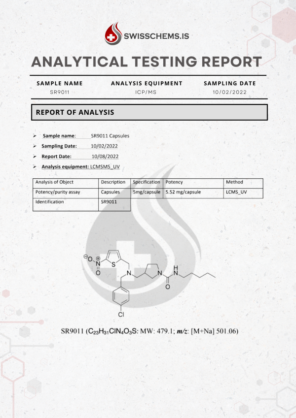 HPLC-Test-Result-SR9011 SR-9011 (5mg/capsule), 60 Capsules