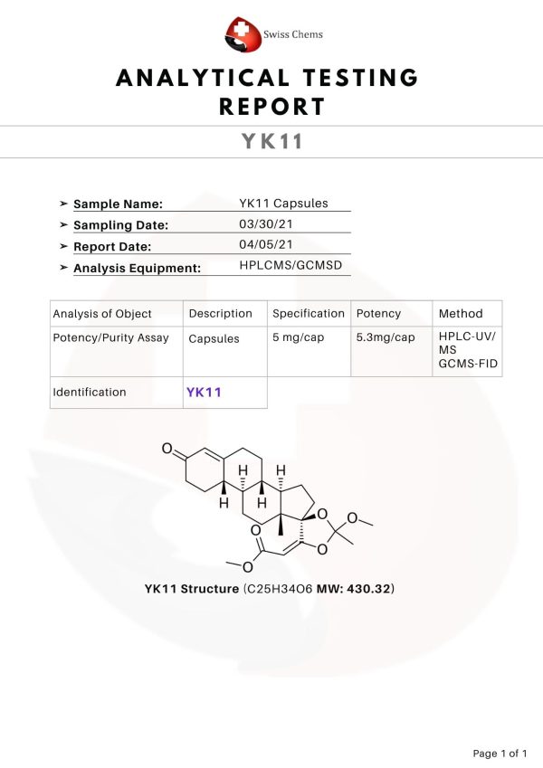 HPLC-YK11 YK-11 (5mg/capsule), 60 Capsules